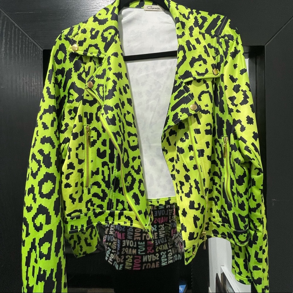 Neon cheetah print jacket